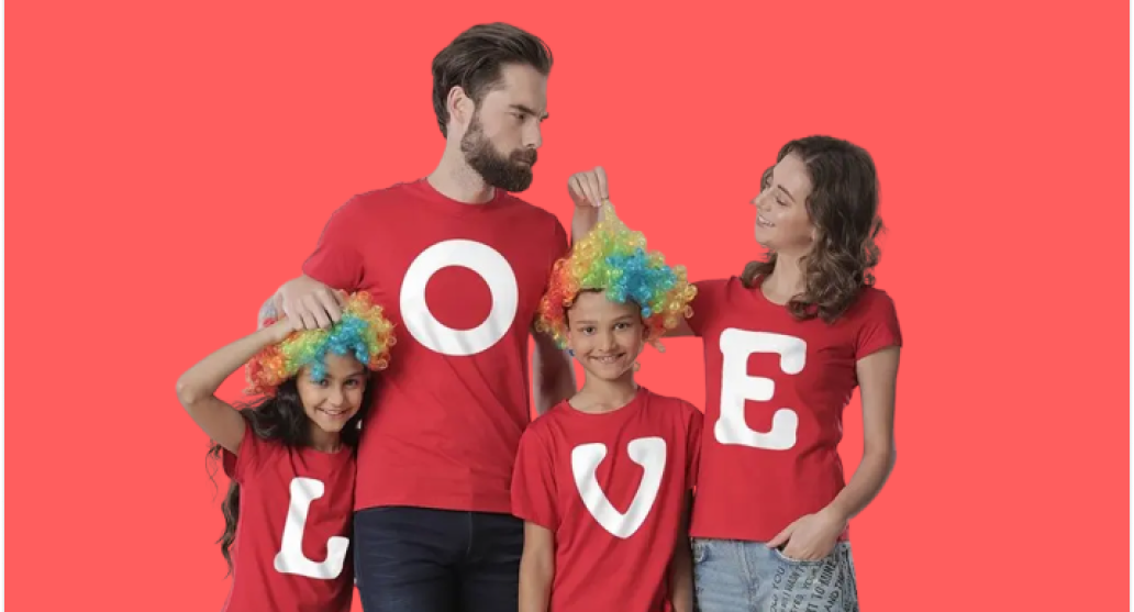 Family in Matching Outfits