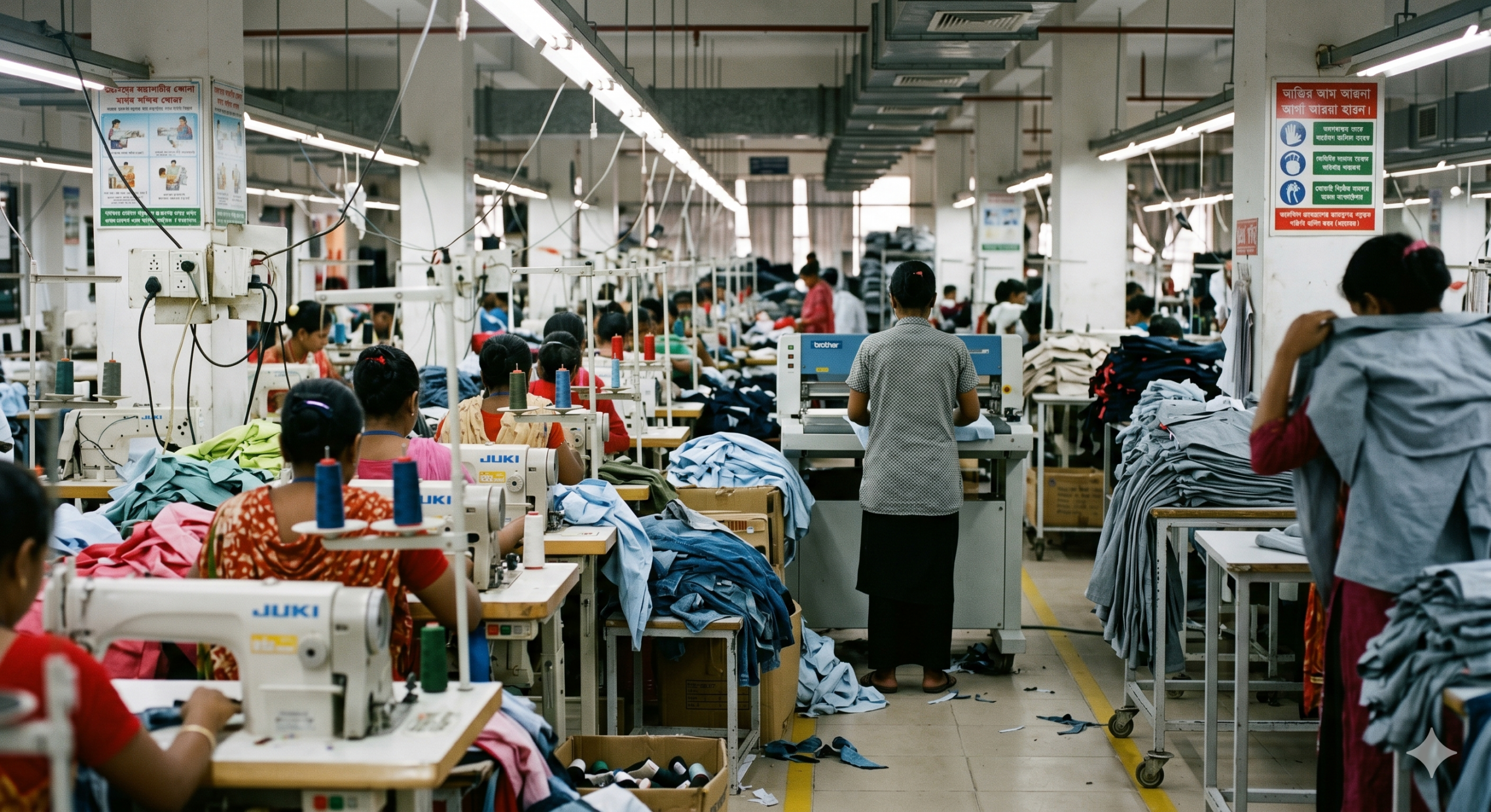 Inside view of garments factory in Tirupur